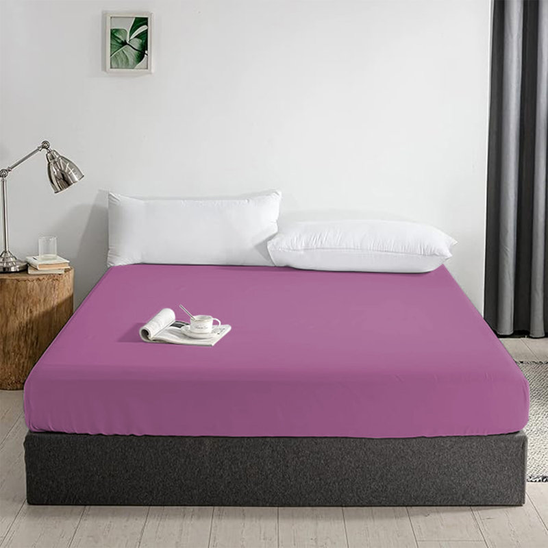 Merituuli 200 TC Microfiber 25cm Deep Fitted Sheets, Super King (6'), Purple