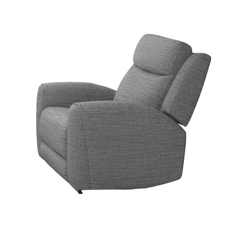 Contemporary Style Manual Recliner High Density Foam Contour Arms Wide Seat Gray Finnish Primary Living Room