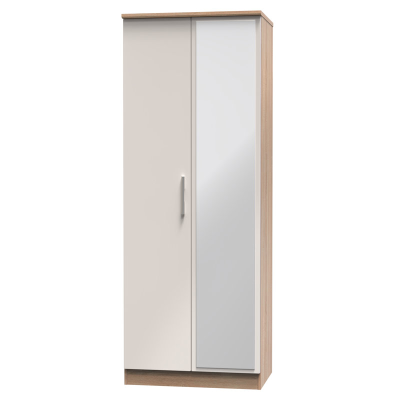 Borgeson Manufactured Wood Wardrobe, Kashmir Gloss/Bardolino Oak