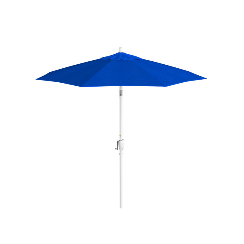 Parasol de marché 7,5', Blanc, Toile Sunbrella® bleu pacifique, Sunbrella®