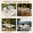 4-Pack Earthy Yellow Modern Lounge Chairs – Indoor/Outdoor All-Weather PP Plastic with 55 Inch White Modern Long Table - Indoor/Outdoor- Lightweight PP Tabletop with Metal-1859848010