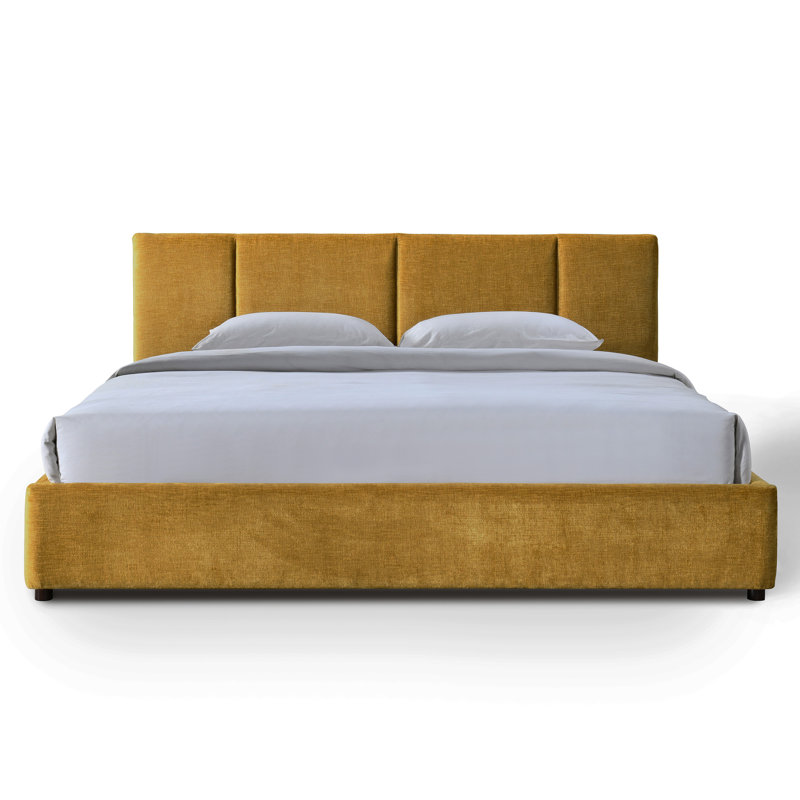 Condit Upholstered Platform Bed, King, Gold