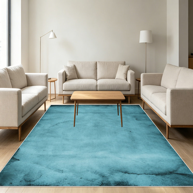 Gradient abstract style carpet, vintage distressed texture floor rug, soft washable low-pile carpet, suitable for living rooms, bedrooms, offices, home decoration