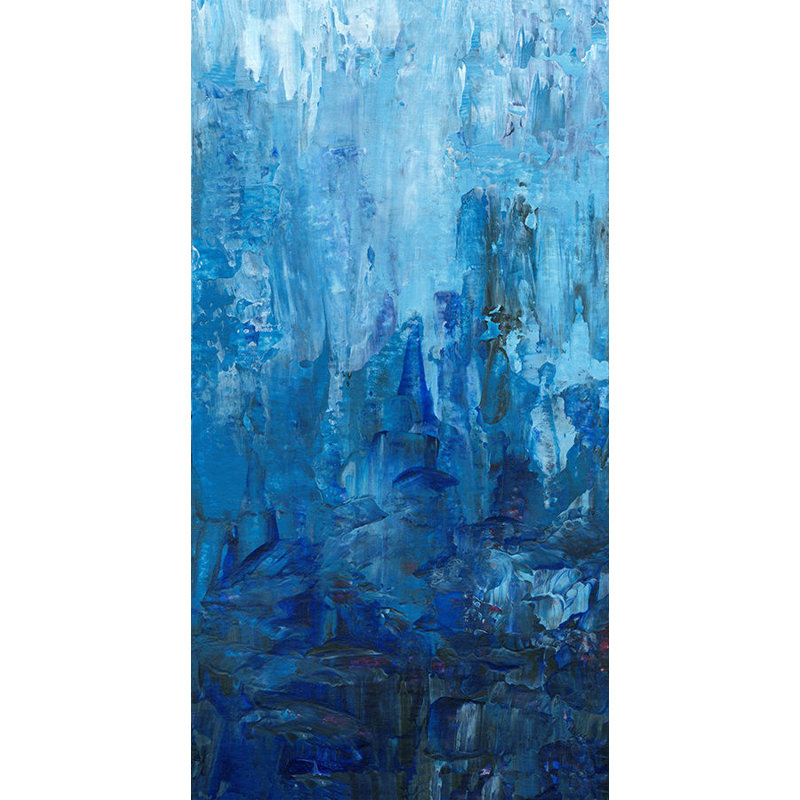 Shower I Painting by Peyton Gray, 46" H x 24" W x 1.5" D, Knife Gel