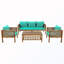 Ensemble de conversation de patio 4 pièces avec canapé, coussins et table basse-133491160