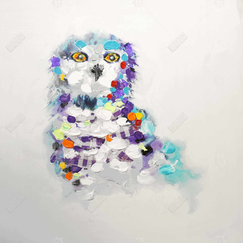 Abstract owl - 16"x16" Throw pillow - Poly twill - Print on demand
