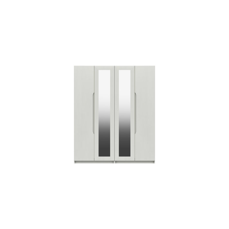 Alianys 4 Door Manufactured Wood Wardrobe, White Gloss