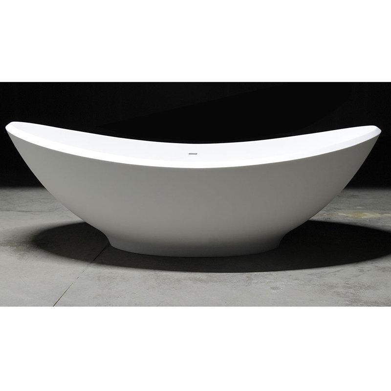 Lavasca 70'' x 39'' Soaking Solid Surface Bathtub