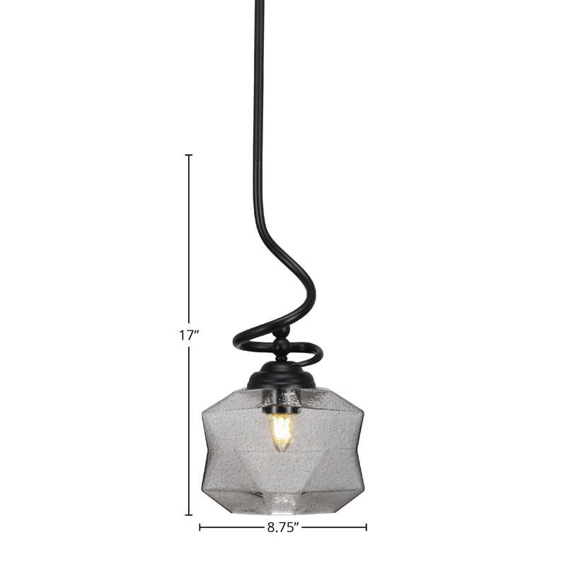 Capri Stem Hung Pendant, Matte Black