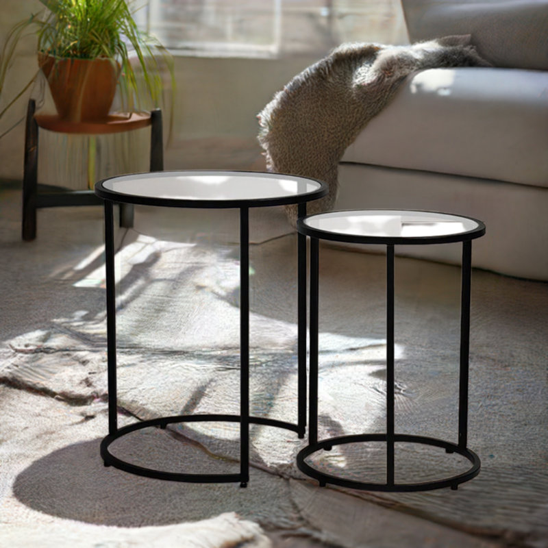 Ensemble de tables basses Morden, noir, deux pièces
