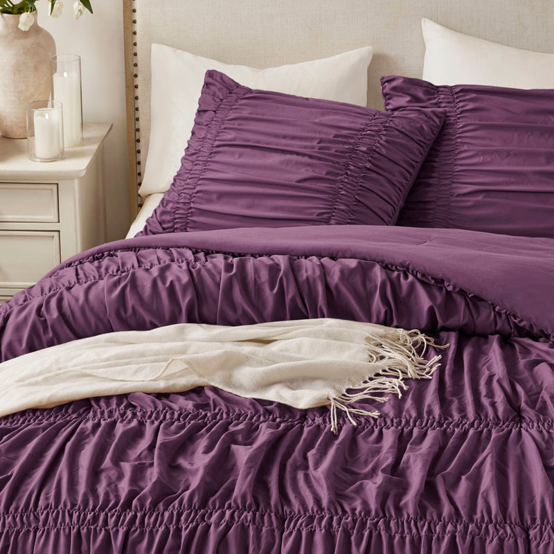 Ensemble d'édredon très grand 3 pièces, King Sheet Set + 2 Additional Pieces, Purple