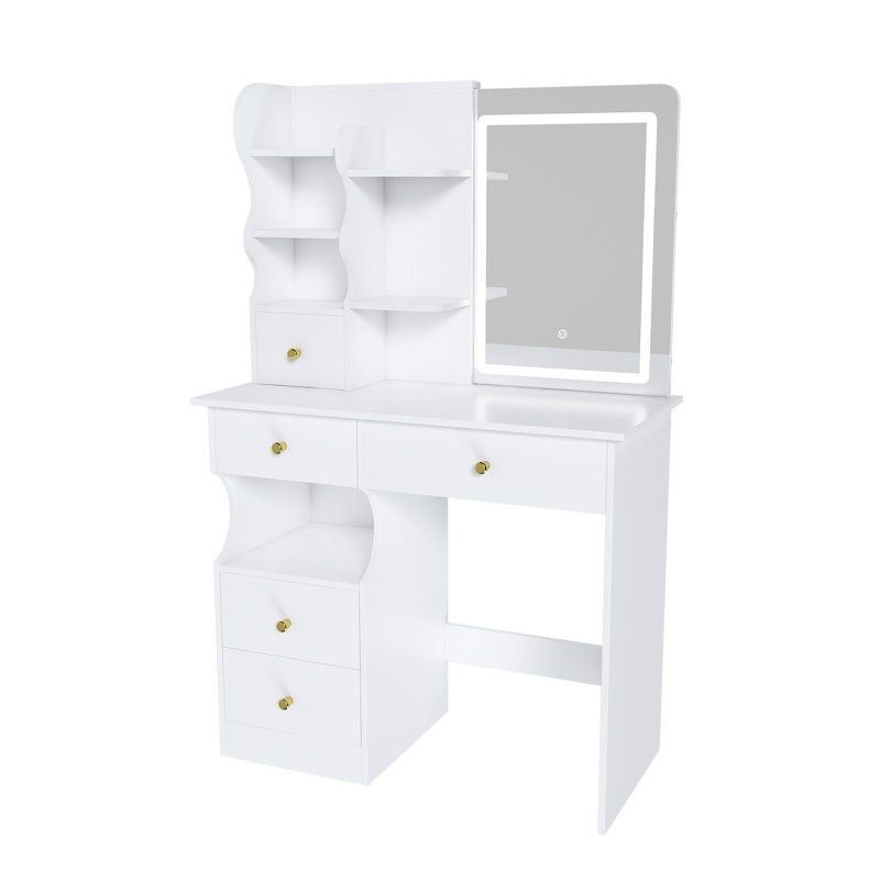 dressing table, mirror and LED light