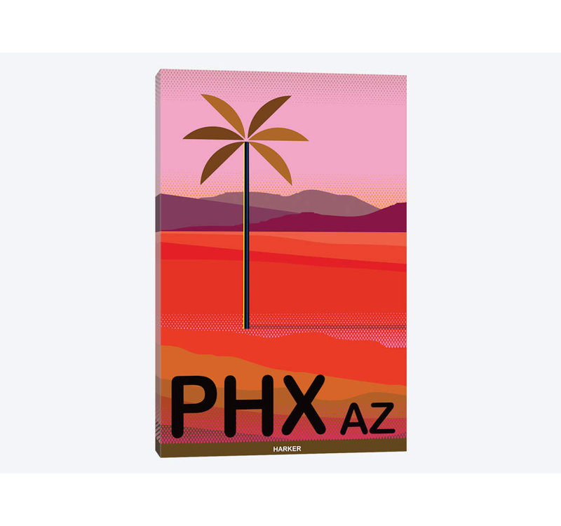 «Phoenix Travel Poster», publicité sur toile, H 12 po x l 8 po x P 0,75 po, Toile tendue, Pas de tapis