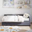 Lit plateforme simple tapissier en forme de L avec rangement et tiroirs-1397905869