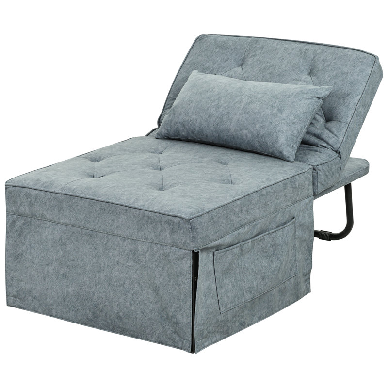 Multi-function Folding Ottoman Sofa Bed With Adjustable Backrest (Medium 36'' Width), Blue
