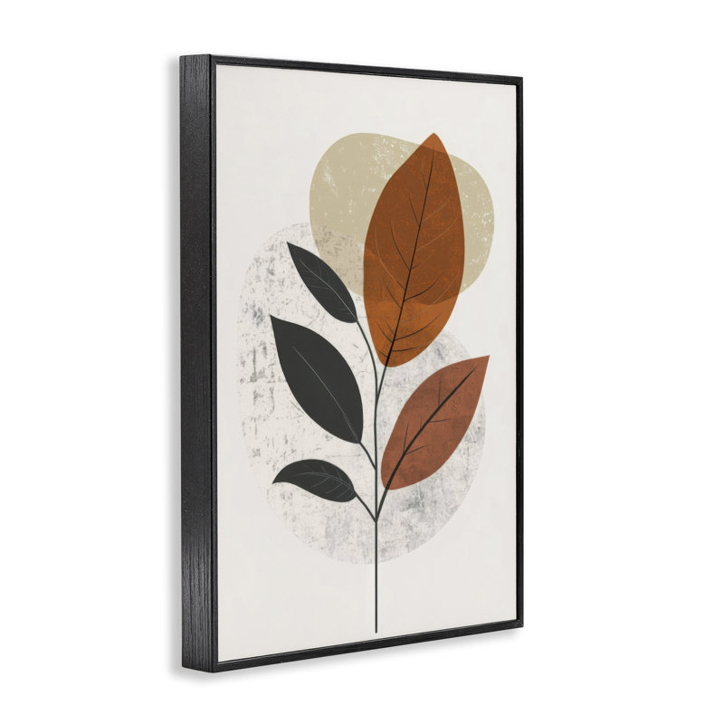  Giclée automnale à feuilles neutres par LSR Design Studio, Giclée encadrée noir minuit, H 18 po x l 12 po