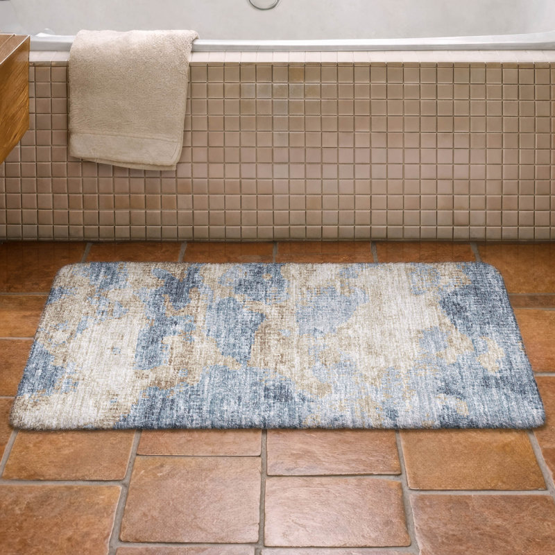 Premium Machine Washable Dream Shag ADS71 Soft Abstract Rug, 1'8" x 2'6", Blue