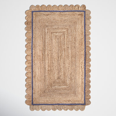 Damask Petals Braided Jute Area Rug