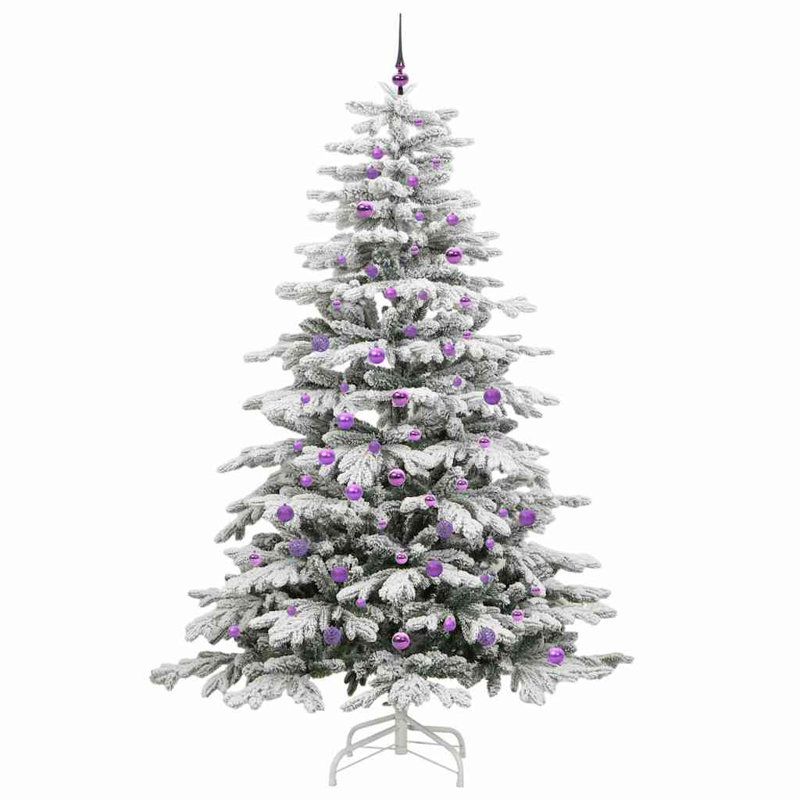 Artificial Hinged Christmas Tree White PE and PVC, 7.87 ft