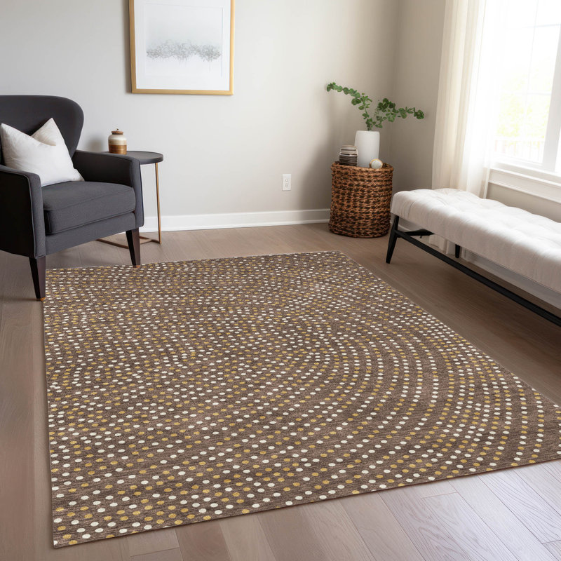  Machine Washable Indoor/Outdoor Chayden ACN1021 Taupe Rug, Rectangle 2'6" x 3'10"