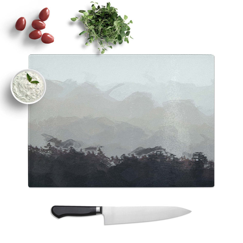Glass Mountain Behind The Forest Layers in Abstract Chopping Board, 39 cm W x 28.5 cm L