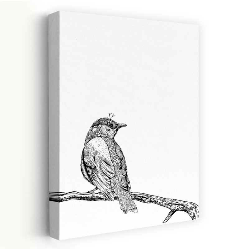 Oiseau III - Art contemporain avec oiseaux, H 48 po x l 32 po