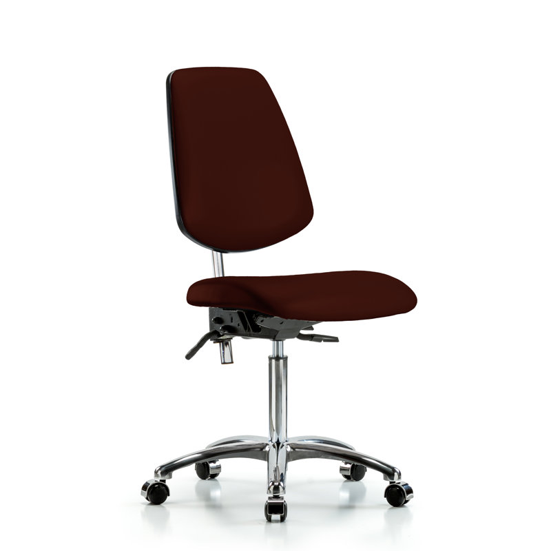 Chaise de travail Isabell, Bourgogne, Roulettes, Inclus