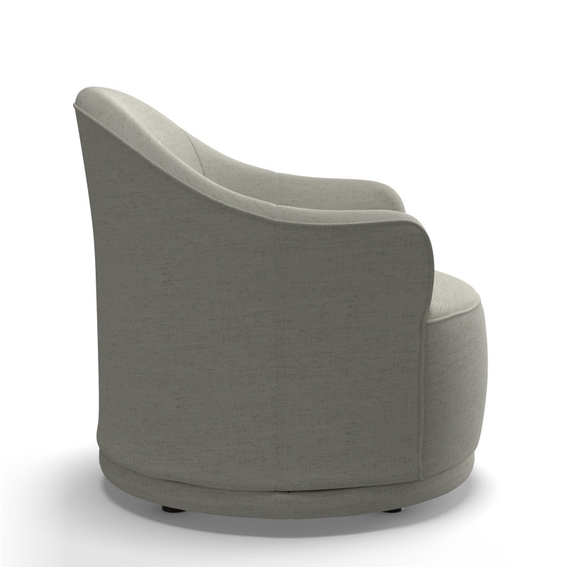 Fauteuil demi-tonneau Rumi, Chenille Nomad Snow Crypton Performance