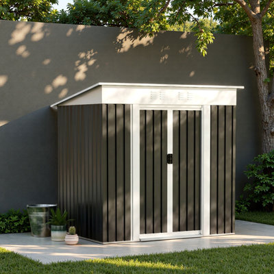 6x4 FT Garden Shed for Patio Outdoors Storage Shed Metal Frame design Sliding Door,Sturdy Structure