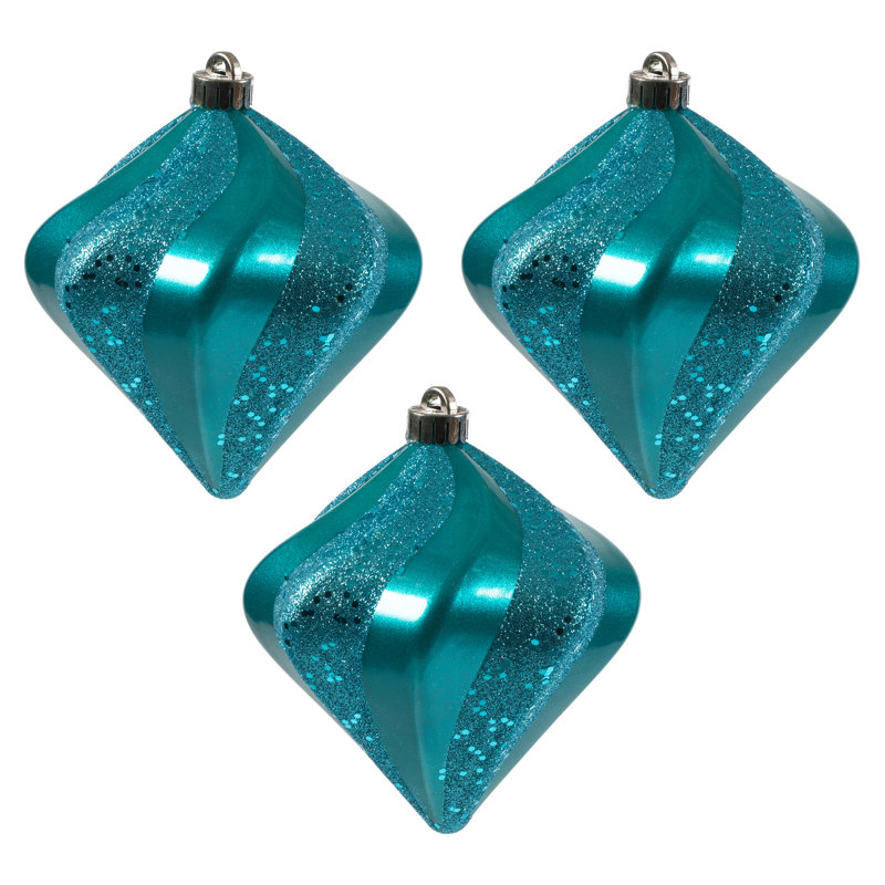 Ornement de Noël Swirl Diamond, Turquoise