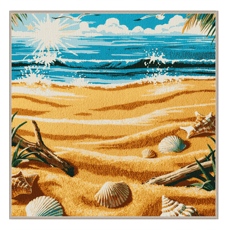  Tapis bord de mer lavable Sunny Beach, Carré 3 pi