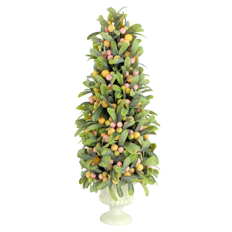 20'' Faux Flowering Plant in Ceramic Vase