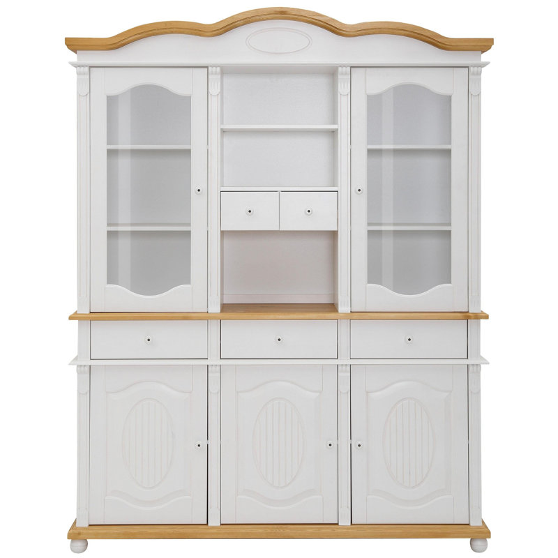 Kroh Display Cabinet, White/Natural Brown