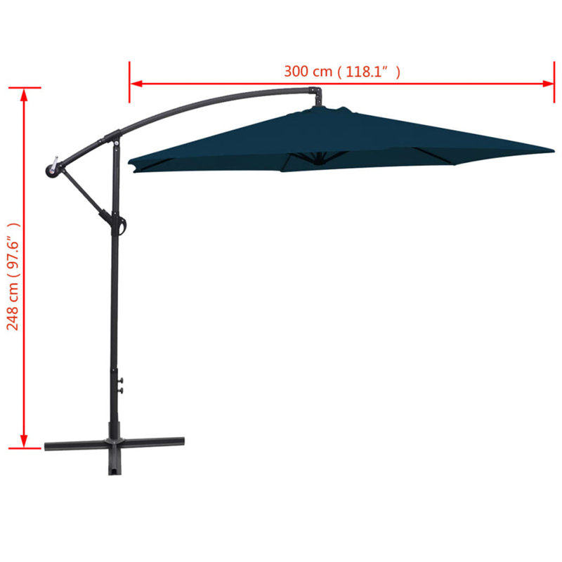 Riya 300cm Cantilever Parasol, Blue