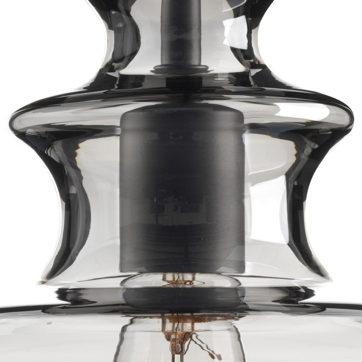 Tilden Single Light Glass Dimmable Pendant, Graphite, Smoke