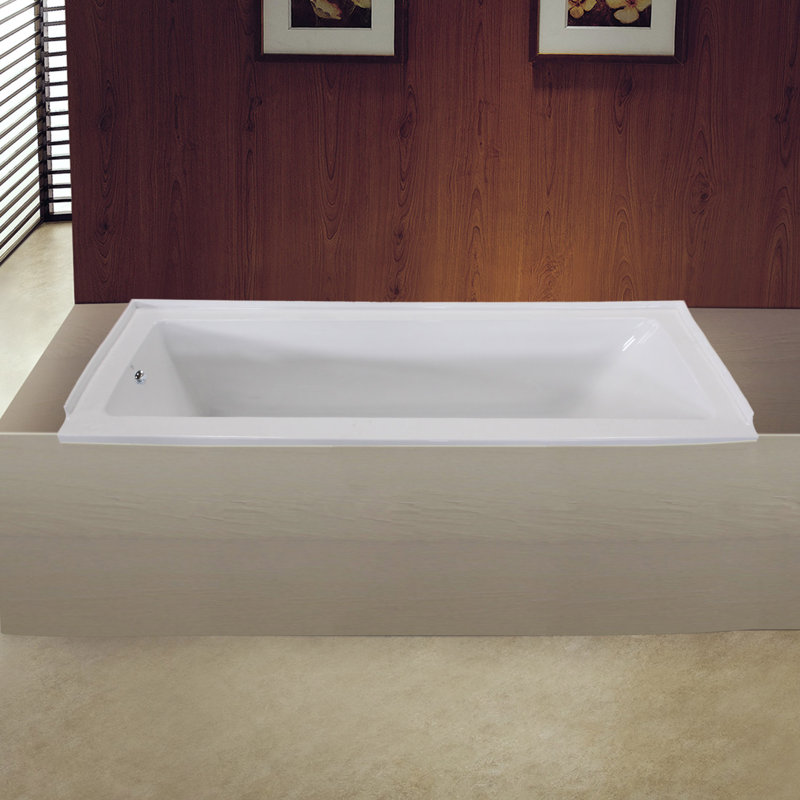 Baignoire encastrée rectangulaire en acrylique 60 po Kingston Eden, Gauche
