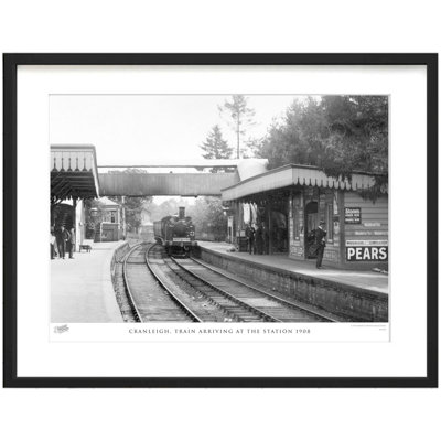 Cranleigh, Train Arriving at the Station 1908 1 Piece Single Picture Frame Wall Art