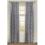 Florina Cotton Blend Floral Room Darkening Thermal Rod Pocket Curtain Panels