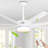 65" 8-Blade White Ceiling Fan with Lights and Remote Control, 6-Speed, 3-Color, DC Motor Ceiling Fan for Living Room