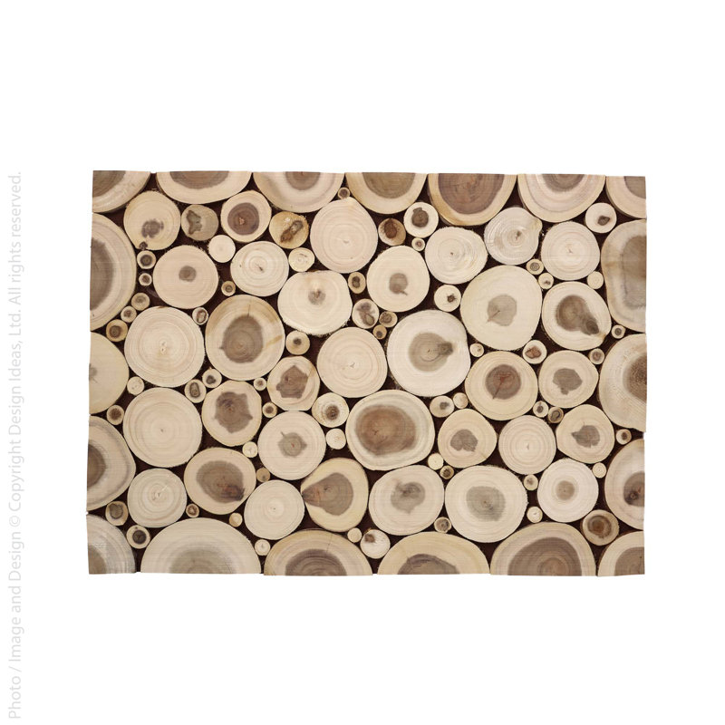 Natural Mangosteen Wood Parquet Pattern Placemat