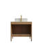 Meuble-lavabo moderne de 76 cm (30 po) avec comptoir en pierre frittée, lavabo rectangulaire blanc, armoire en contreplaqué, 2 portes à fermeture amortie, pour une utilisation autoportante. Comprend un comptoir à motif céramique et du rangement.