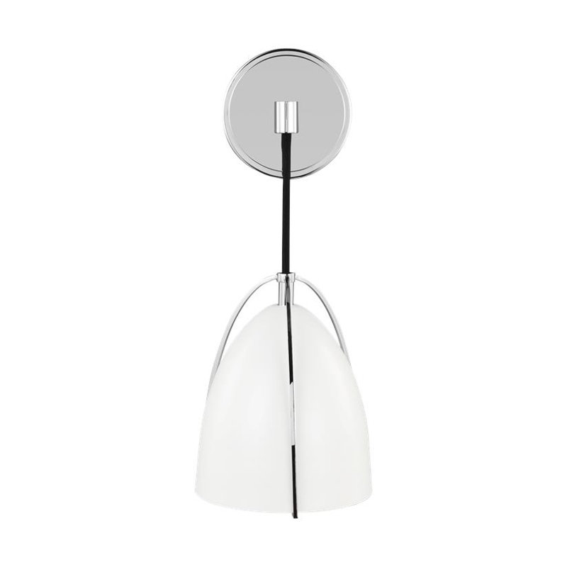 Norman 1 - Light Bath Sconce, Chrome, Steel Matte White, No