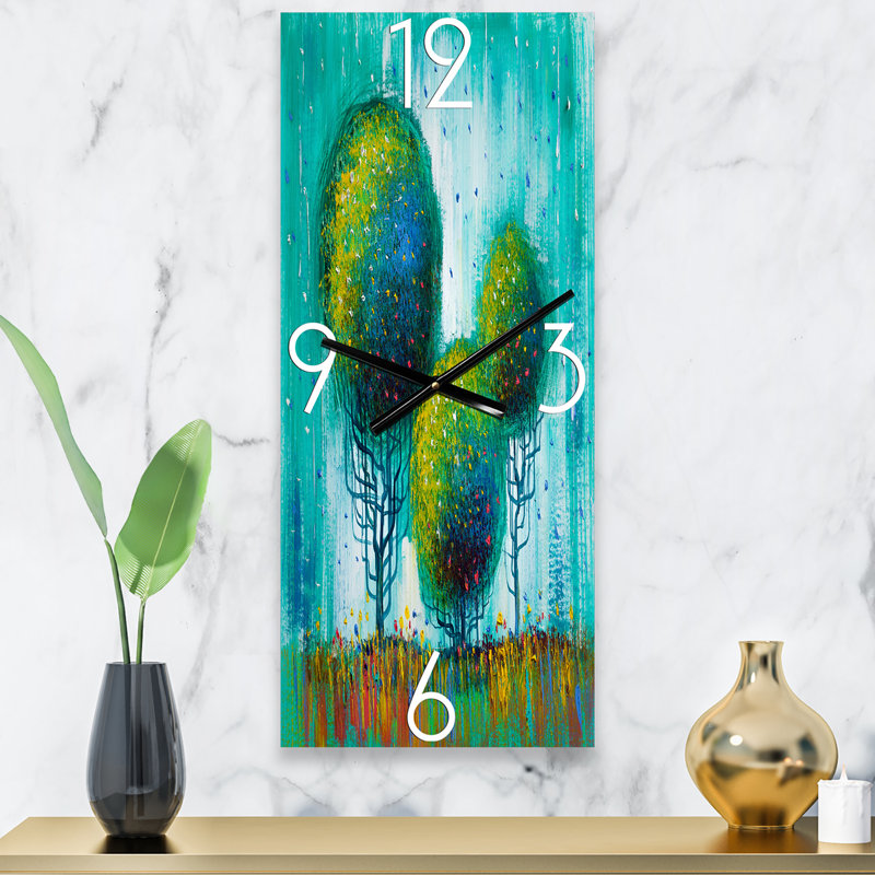 Paysage coloré impressionniste II - horloge murale moderne, Grand