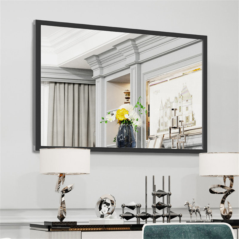 Liedson Metal Flat Wall Mirror, 90cm x 60cm