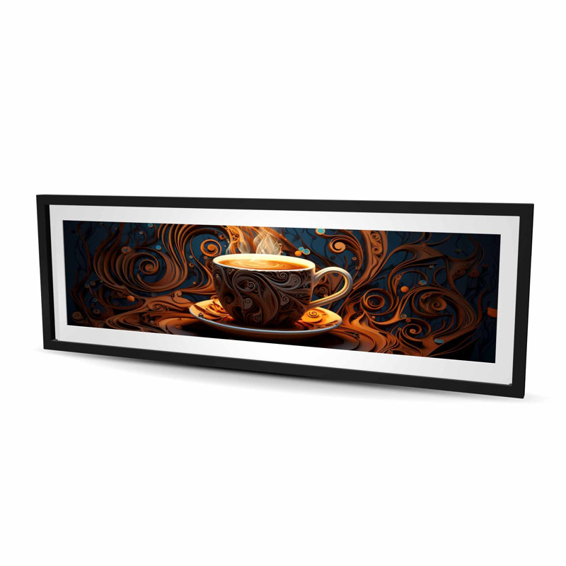 Coffee Trance - Imprimé mat pour aliments pour le bureau, H 60 po x l 20 po, Noir