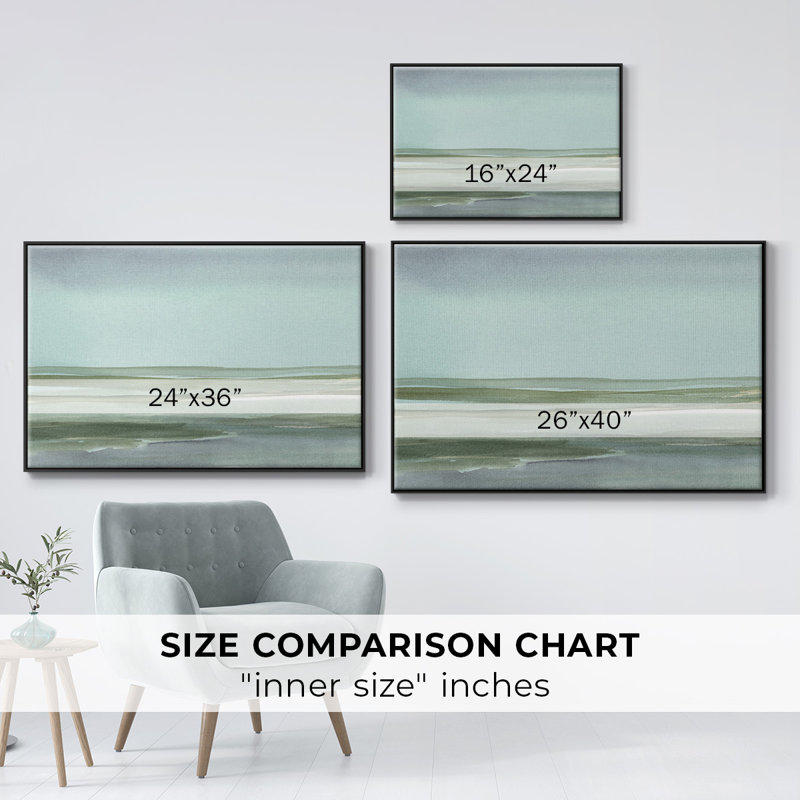 Toile encadrée de qualité supérieure Aqua Reflections I - prête à être accrochée, Noir, H 17 po x l 25 po x P 2 po