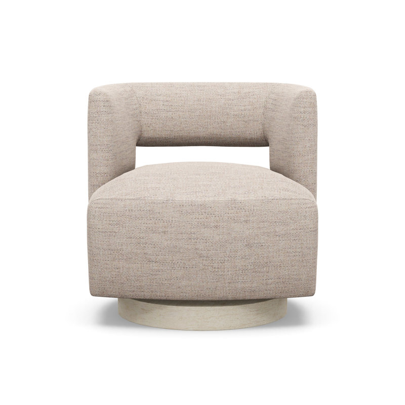 Crystle Swivel Barrel Chair, 3906-74, Sandstone