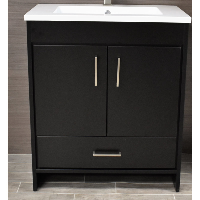 Ensemble de meuble-lavabo simple 30 "Ceravolo, Noir