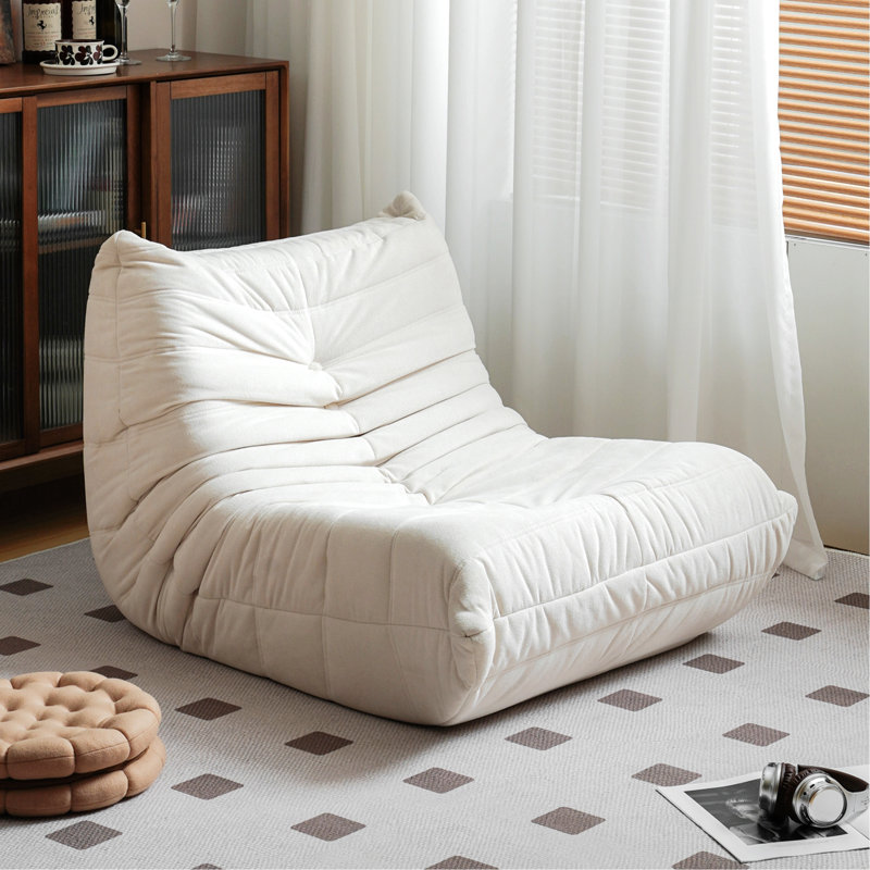 Méridienne à billes Danial, Mélange de polyester blanc