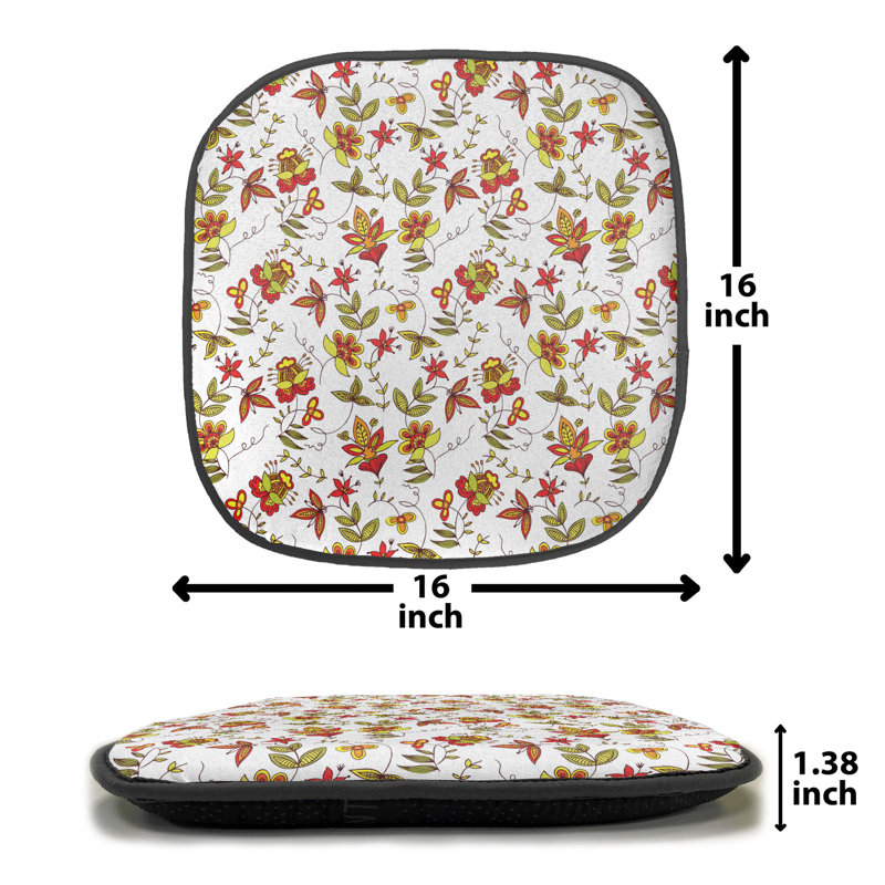 Coussin de siège traditionnel pour l'extérieur, Red/Yellow Floral